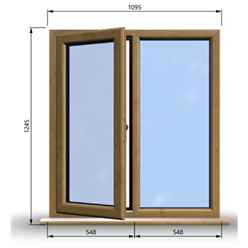 1095mm (W) x 1245mm (H) Wooden Stormproof Window - 1/2 Left Opening Window - Toughened Safety Glass