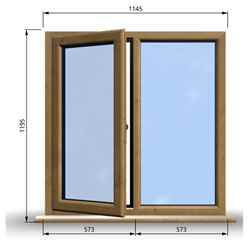 1145mm (W) x 1195mm (H) Wooden Stormproof Window - 1/2 Left Opening Window - Toughened Safety Glass