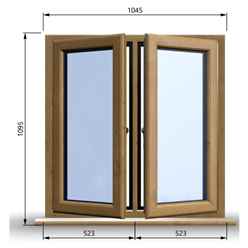 1045mm (W) x 1095mm (H) Wooden Stormproof Window - 2 Opening Windows (Left & Right) - Toughened Safety Glass
