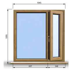 1045mm (W) x 1095mm (H) Wooden Stormproof Window - 1/3 Right Opening Window - Toughened Safety Glass