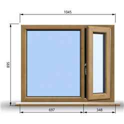 1045mm (W) x 895mm (H) Wooden Stormproof Window - 1/3 Right Opening Window - Toughened Safety Glass