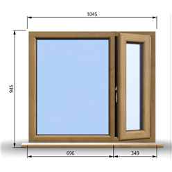 1045mm (W) x 995mm (H) Wooden Stormproof Window - 1/3 Right Opening Window - Toughened Safety Glass