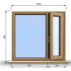 1045mm (W) x 1045mm (H) Wooden Stormproof Window - 1/3 Right Opening Window - Toughened Safety Glass