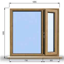 1095mm (W) x 1195mm (H) Wooden Stormproof Window - 1/3 Right Opening Window - Toughened Safety Glass
