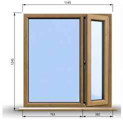 1145mm (W) x 1245mm (H) Wooden Stormproof Window - 1/3 Right Opening Window - Toughened Safety Glass