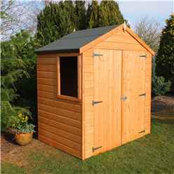 4 x 6 (1.19m x 1.79m) - Tongue And Groove - Apex Garden Shed / Workshop - 1 Opening Window - Double Doors