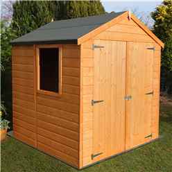 6 x 6 (1.79m x 1.79m) - Tongue And Groove - Apex Garden Shed / Workshop - Double Doors - 12mm Tongue And Groove Floor