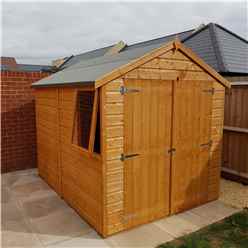 8 x 6 (2.38m x 1.78m) - Tongue And Groove - Apex Garden Shed / Workshop - 1 Window - Double Doors 