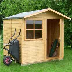 7 x 7 (2.05m x 1.98m) - Stowe Tongue & Groove - Apex Garden Shed / Workshop - 1 Window - Single Door - 12mm Tongue and Groove Floor
