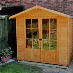 7 x 5 (1.98m x 1.61m) - Premier Wooden Summerhouse - Double Doors - 12mm T&G Walls & Floor