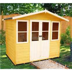 7 x 5 (2.05m x 1.62m)  - Premier Wooden Summerhouse - Central Double Doors - 12mm T&G Walls & Floor