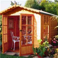 7 x 7 (2.05m x 1.98m) - Premier Wooden Summerhouse - Double Doors - 12mm T&G Walls - Floor - Roof