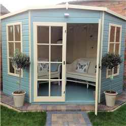8 x 8 (2.24m x 2.24m) - Premier Wooden Corner Summerhouse - Double Doors - 12mm T&G Walls & Floor