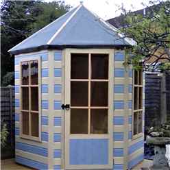 6 x 7 (1.87m x 2.16m) -  Premier Wooden Hexagonal Summerhouse - Single Door - 12mm T&G Walls & Floor