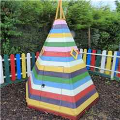 7 x 6 (2.11m x 1.77m)  - Wooden Wigwam Playhouse 