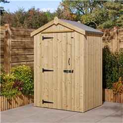 Cheshire 4 × 3 Heritage Pressure Treated Tongue & Groove Shed With a Single Door