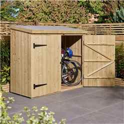 Cheshire Heritage Pressure Treated Tongue & Groove Wallstore/Bike Store With a Double Door