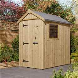 Cheshire 6 × 4 Heritage Pressure Treated Tongue & Groove Shed With a Single Door & 1 Window