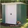 6 x 4 Deluxe Green Metal Pent Shed (1.94m x 1.19m)