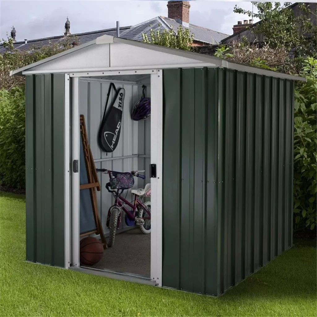6ft 1" x 4ft 1" Apex Metal Shed With Free Anchor Kit (1.86m x 1.25m)