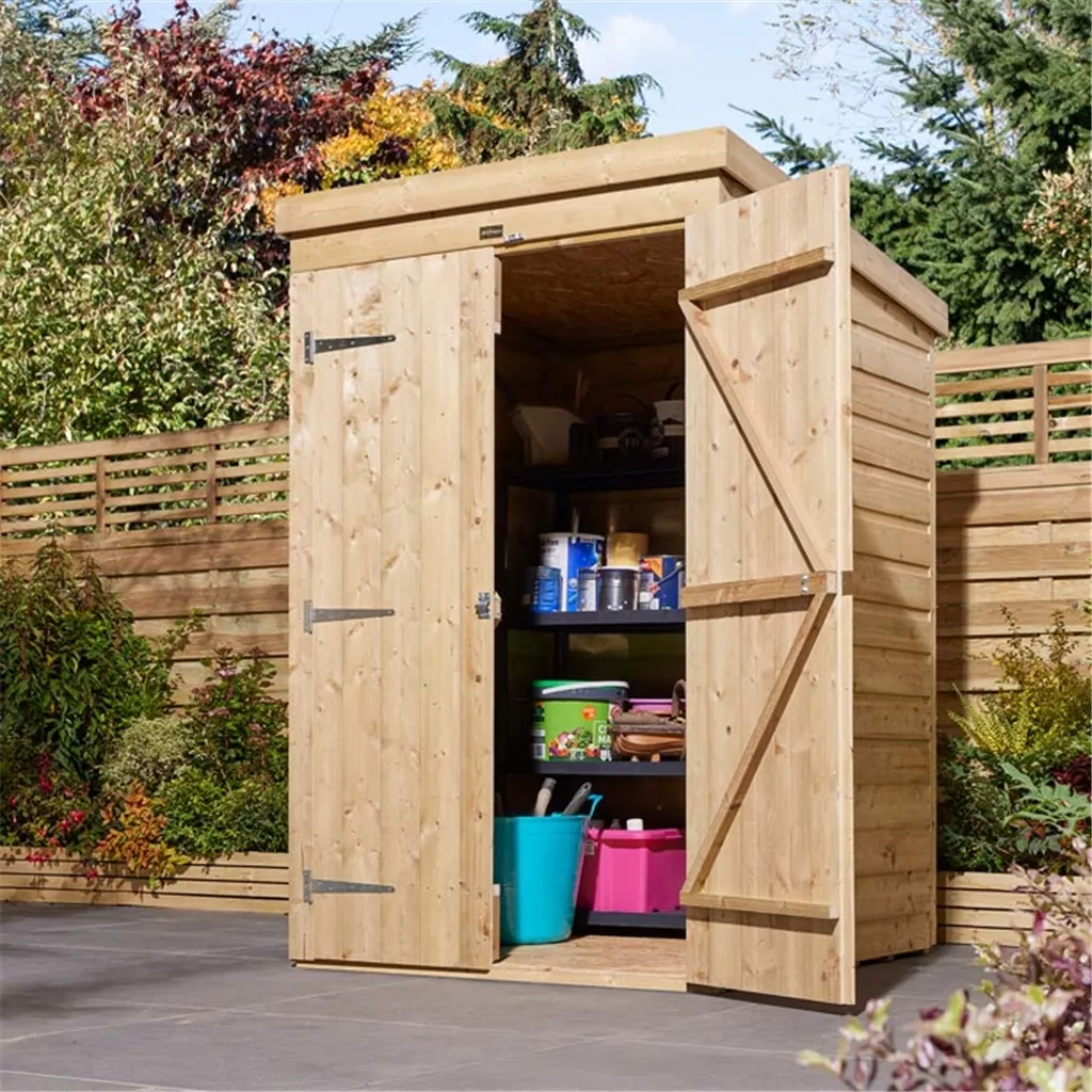 Cheshire 4×4 Shiplap Pent Shed Double Door