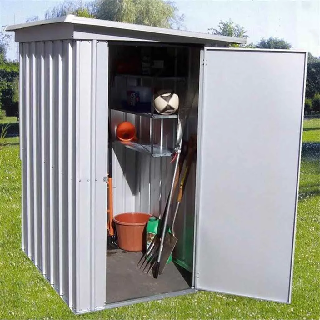 3ft 5" x 4ft 9" Pent Metal Shed + Free Anchor Kit (1.04m x 1.44m) product image
