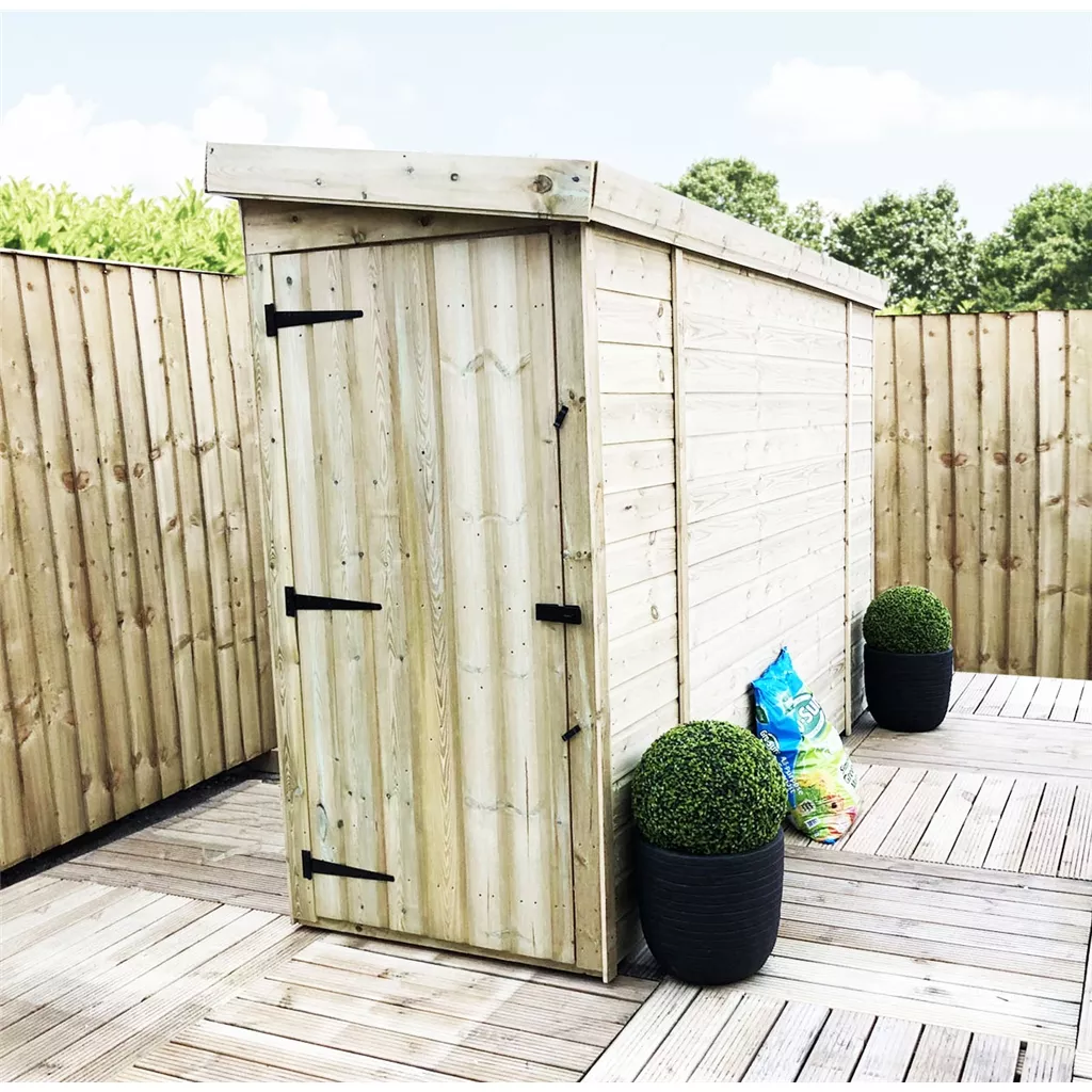 3 x 14 Windowless Pressure Treated T&G Pent Shed With Single Door