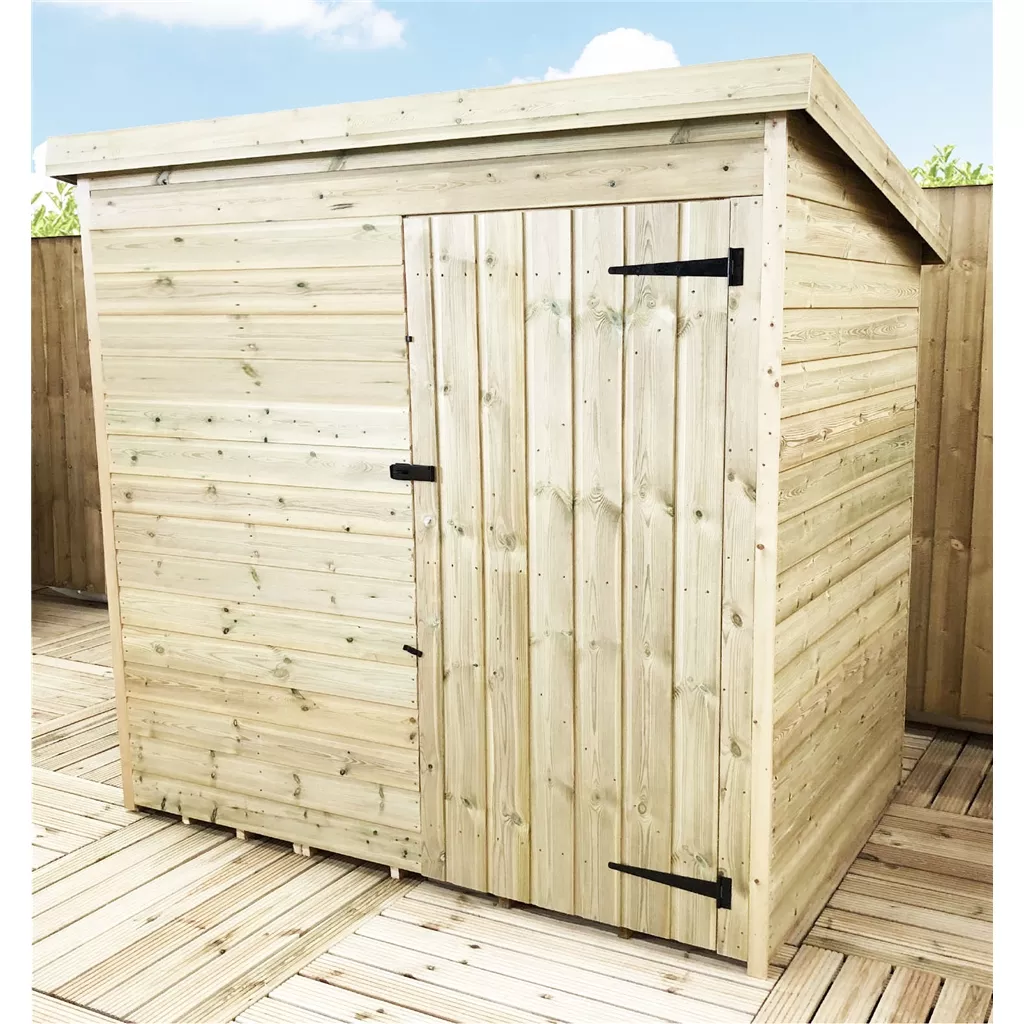 6 x 6 Windowless Pressure Treated T&G Pent Shed With Single Door