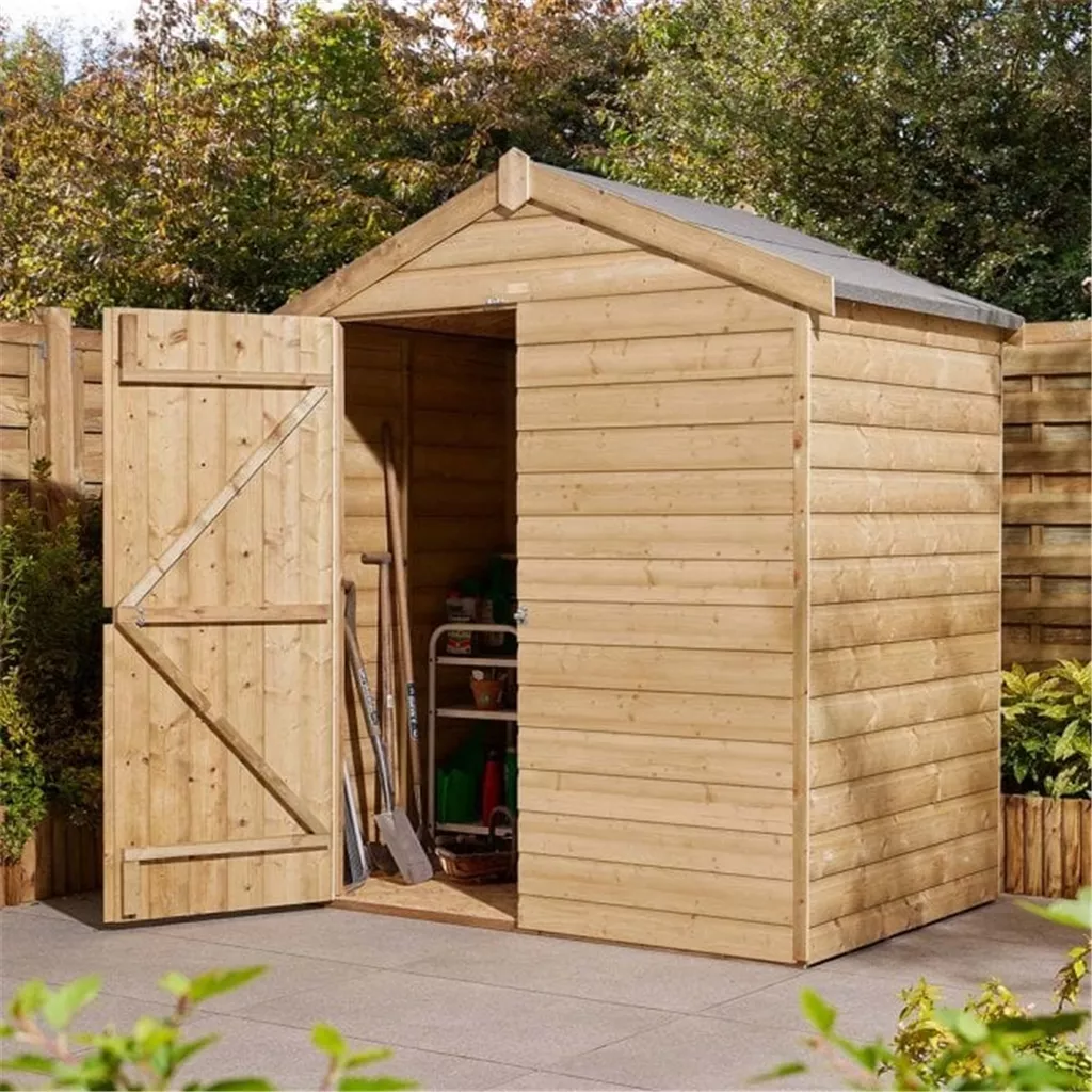 4ft x 6ft Deluxe Shiplap Hawthorne Single Door Apex Shed
