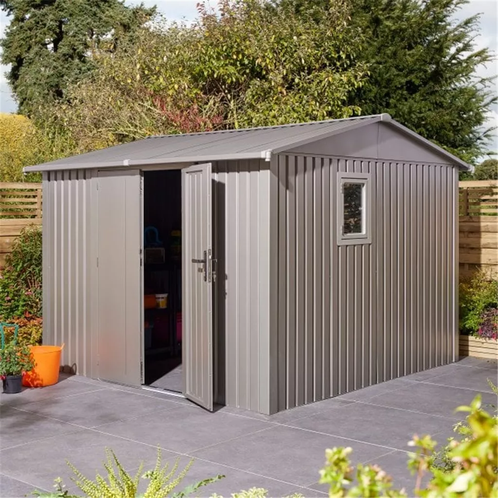10 x 10 Deluxe Ashford Metal Apex Shed – Double Door, Assembly