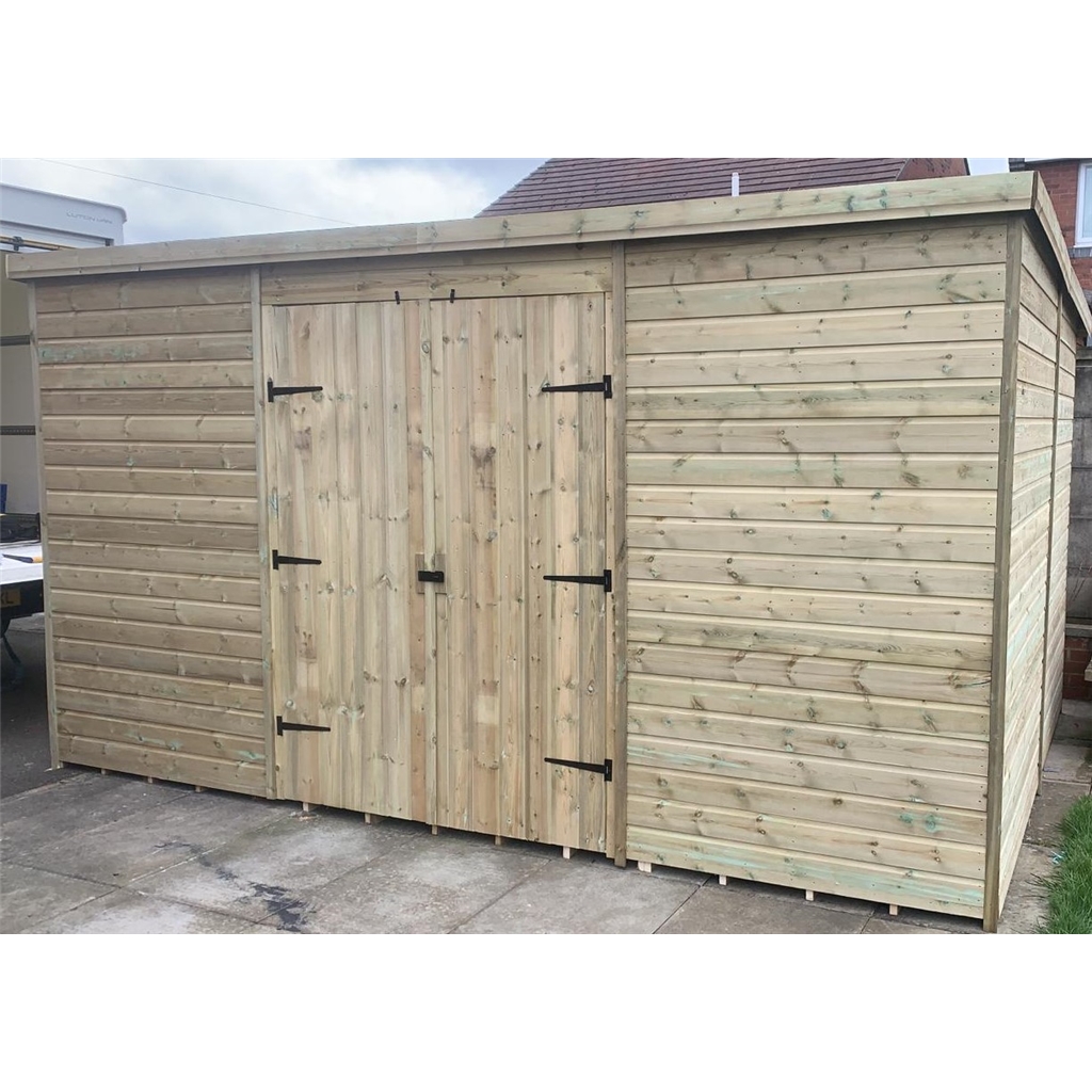10 x 4 Premier Windowless Pressure Treated T&G Apex Shed – Higher Eaves, Single Door product image