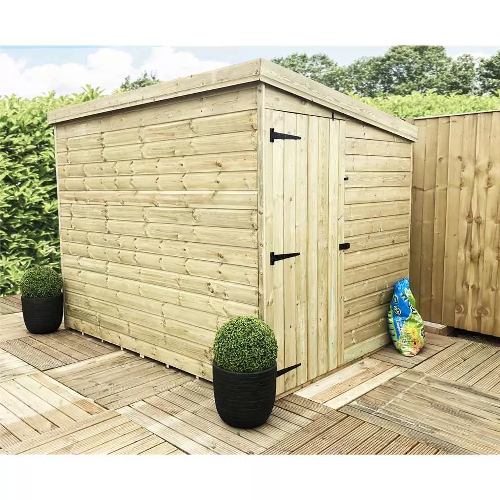 8 x 4 Windowless Pressure Treated T&G Pent Shed With Side Door product image