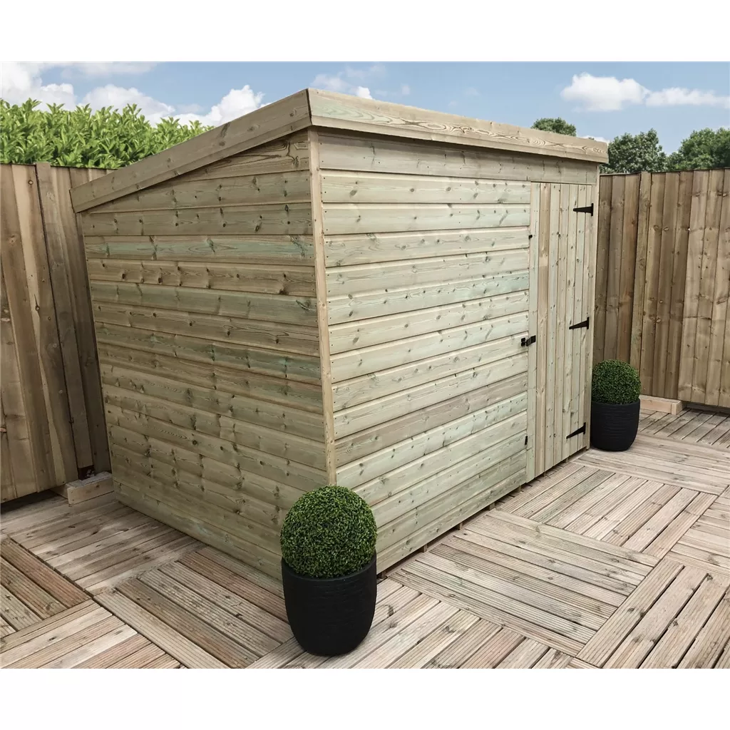 7 x 7 Windowless Pressure Treated T&G Pent Shed With Single Door product image