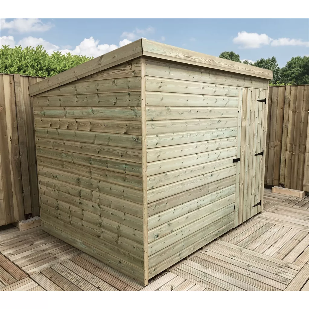 7 x 7 Windowless Pressure Treated T&G Pent Shed With Single Door product image