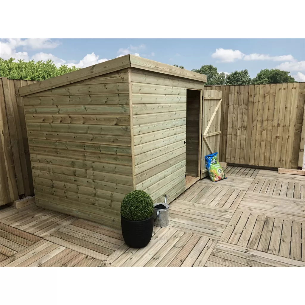 8 x 7 Windowless Pressure Treated T&G Pent Shed With Single Door product image