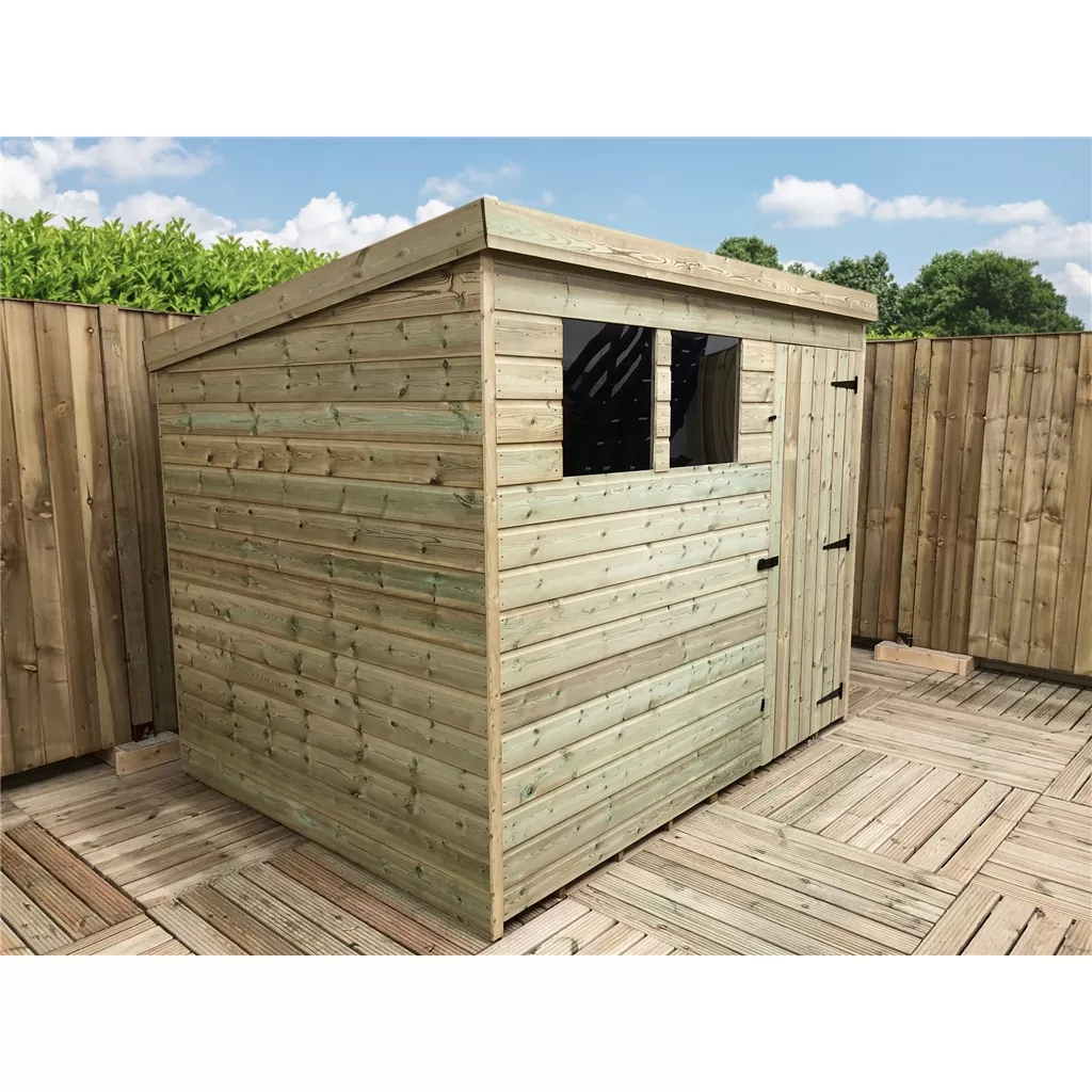 7 x 4 Pressure Treated T&G Pent Shed With 2 Windows, Single Door product image