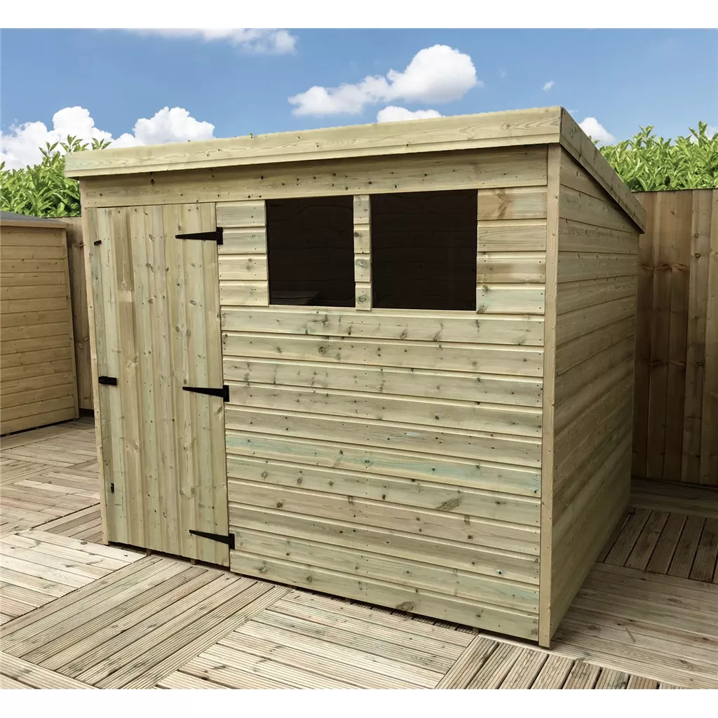 7 x 4 Pressure Treated T&G Pent Shed With 2 Windows, Single Door product image