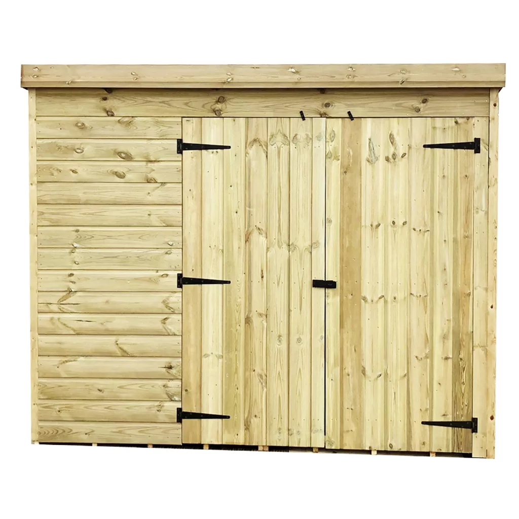 8 x 8 Windowless Pressure Treated T&G Pent Shed With Double Doors product image