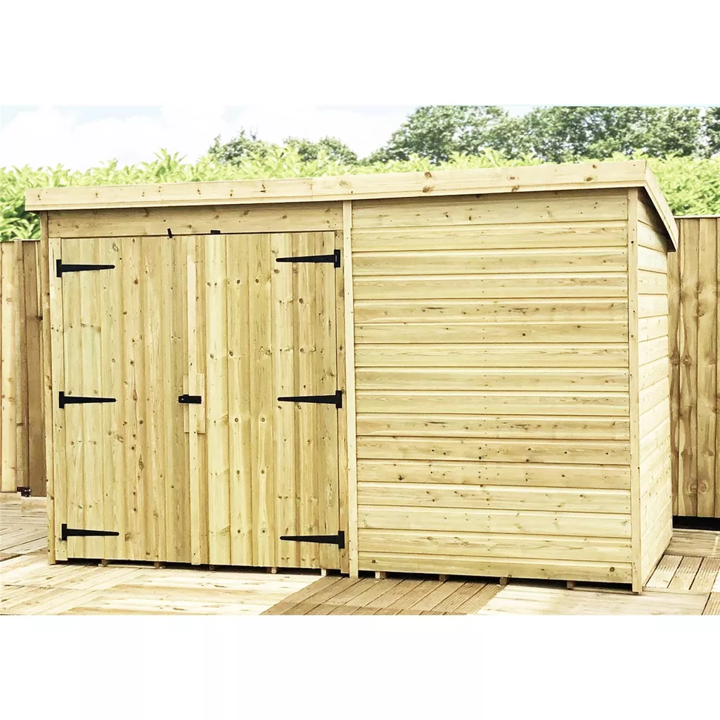 10 x 6 Windowless Pressure Treated T&G Pent Shed With Double Doors product image