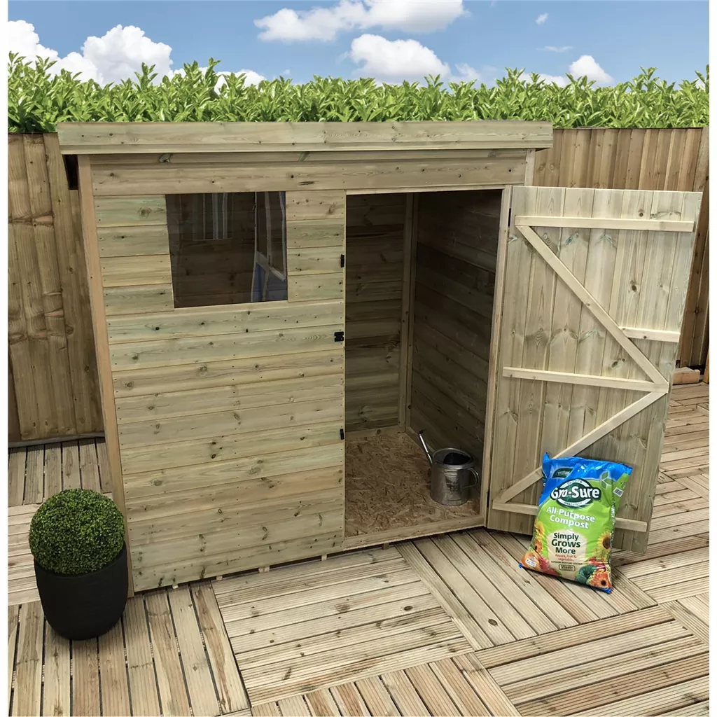 5 x 4 Pressure Treated T&G Pent Shed With 1 Windows, Single Door product image