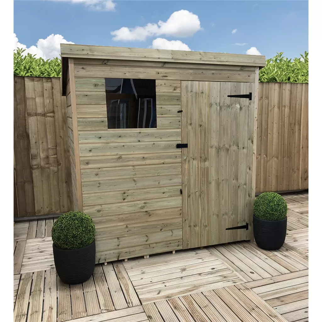 5 x 5 Pressure Treated T&G Pent Shed With 1 Windows, Single Door product image