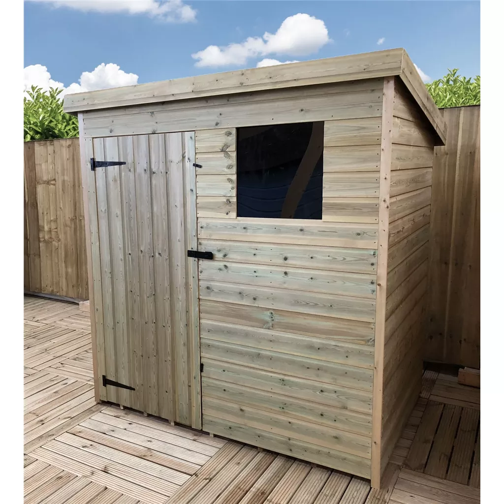 5 x 5 Pressure Treated T&G Pent Shed With 1 Windows, Single Door product image