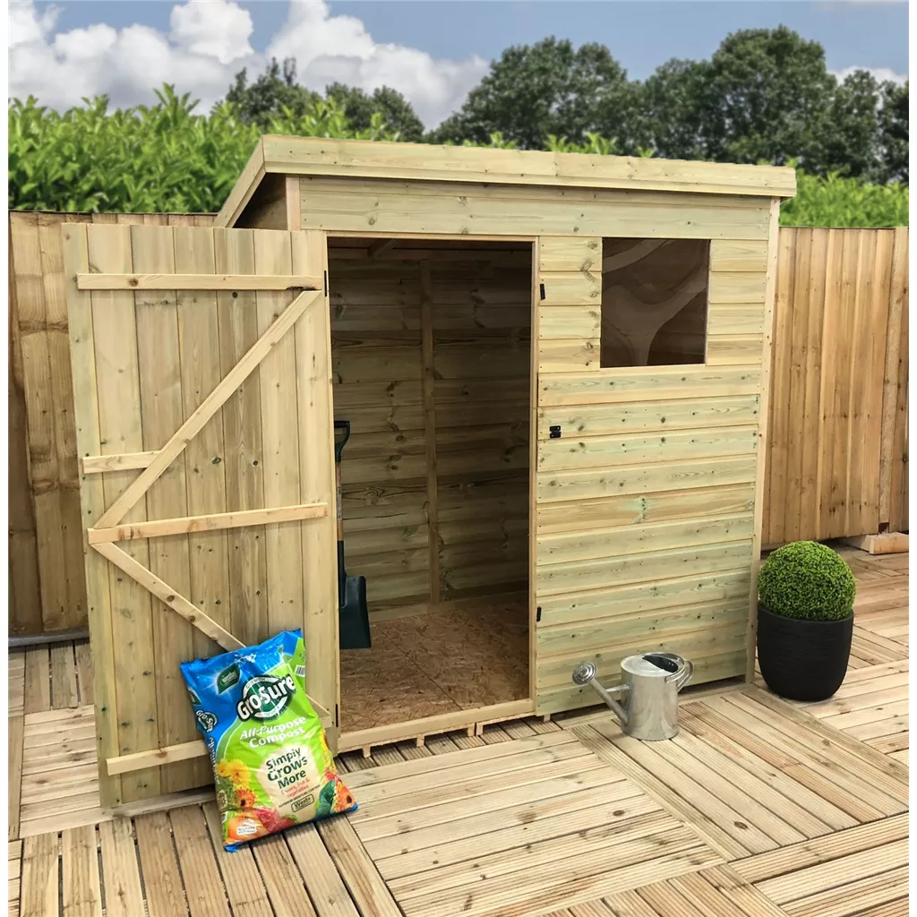 6 x 3 Pressure Treated T&G Pent Shed With 1 Windows, Single Door product image