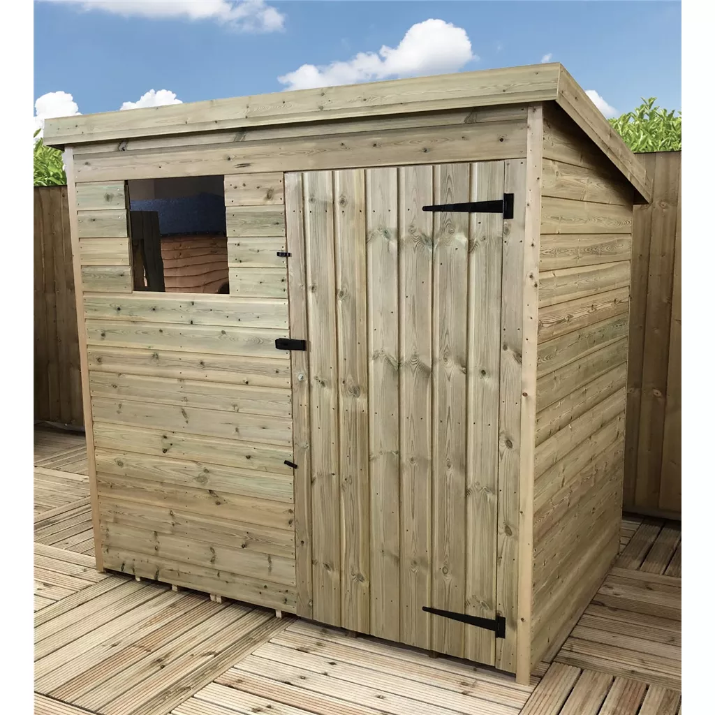 6 x 4 Pressure Treated T&G Pent Shed With 1 Windows, Single Door (show Site) product image