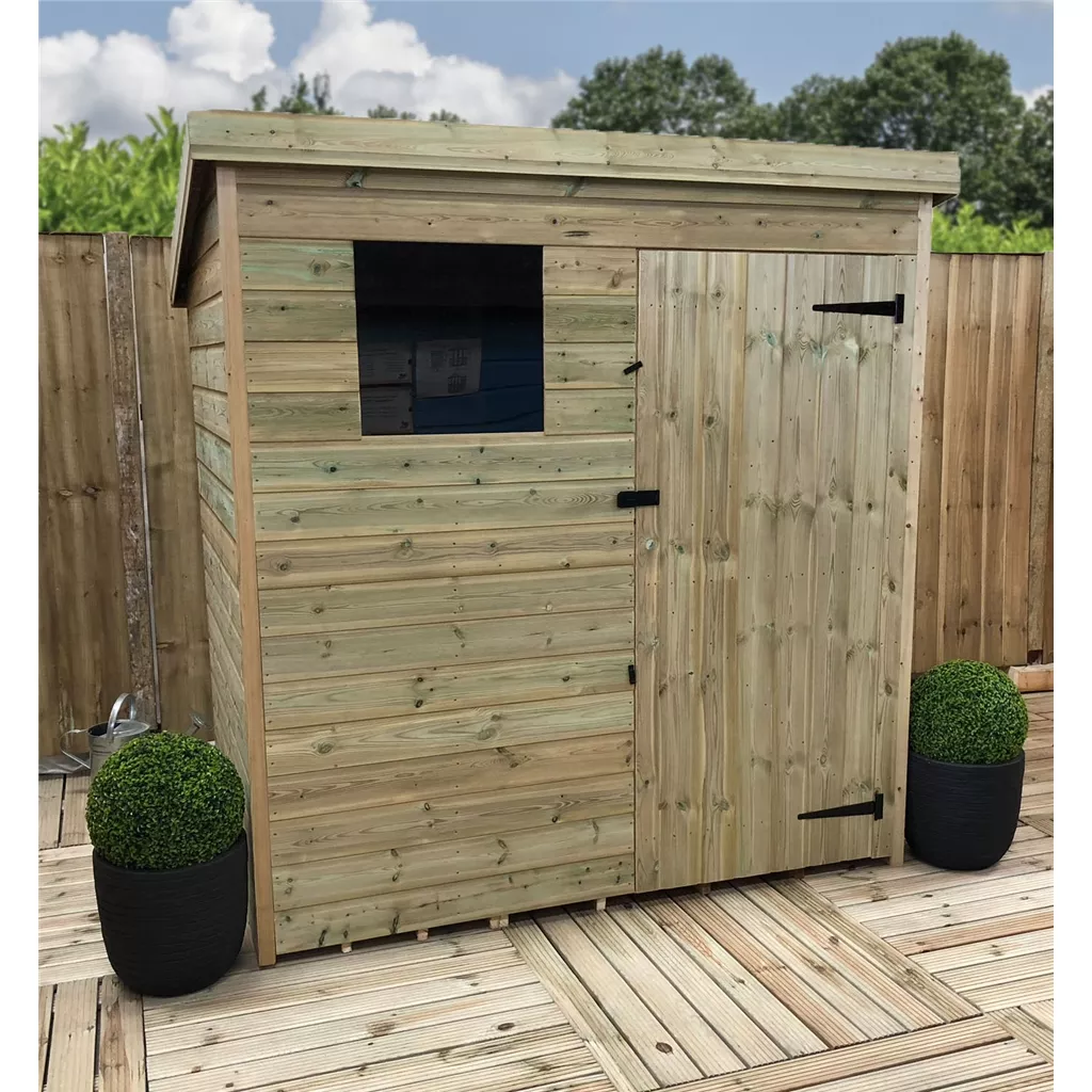 6 x 6 Pressure Treated T&G Pent Shed With 1 Windows, Single Door product image
