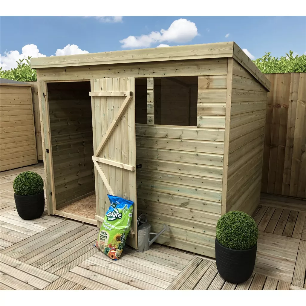 9 x 5 Pressure Treated T&G Pent Shed With 2 Windows, Single Door product image