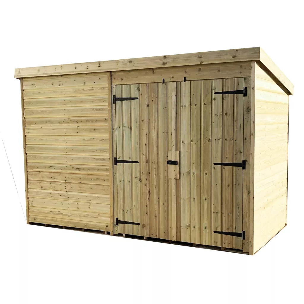 10 x 3 Windowless Pressure Treated T&G Pent Shed With Double Doors product image