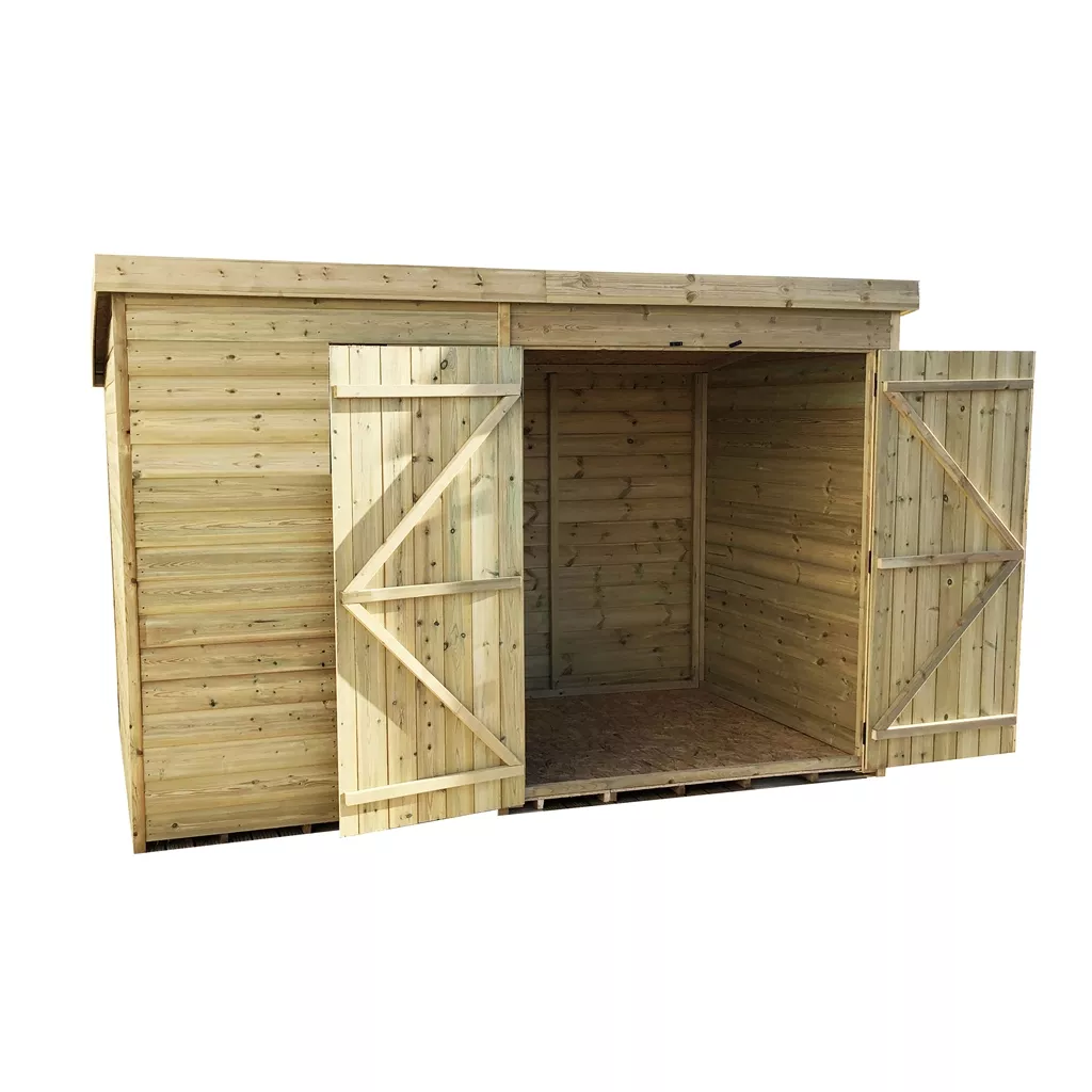 10 x 3 Windowless Pressure Treated T&G Pent Shed With Double Doors product image