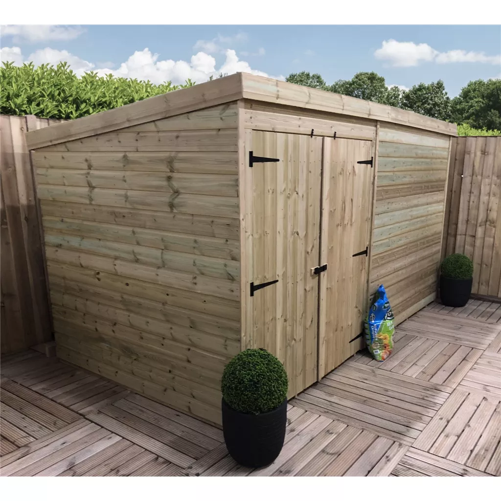 14 x 3 Windowless Pressure Treated T&G Pent Shed With Double Doors product image