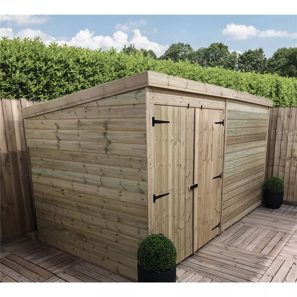 14 x 3 Windowless Pressure Treated T&G Pent Shed With Double Doors product image